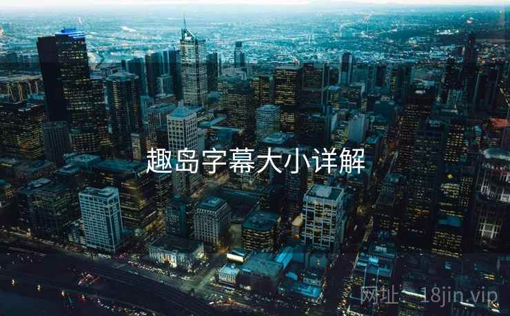 趣岛字幕大小详解